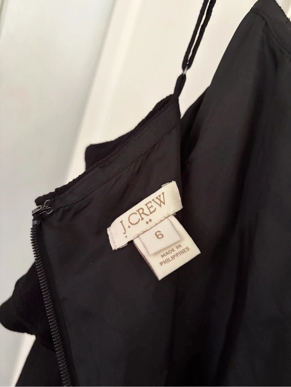 J.Crew Black Spaghetti Strap Dress Size 6